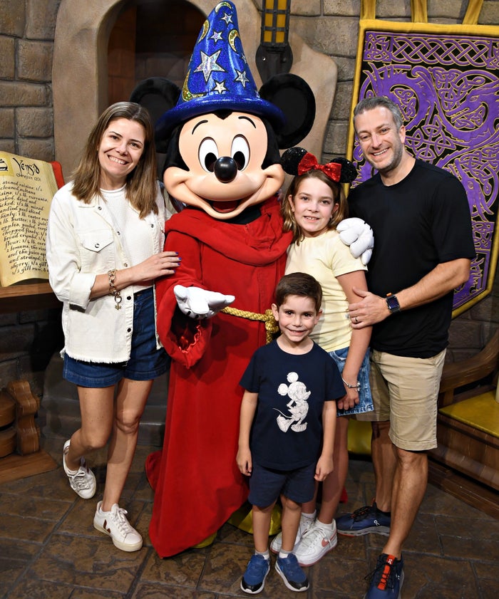 mom and daughter and Disney World Hollywood Studios Star Wars family with Mickey at Disney Magic Kingdom