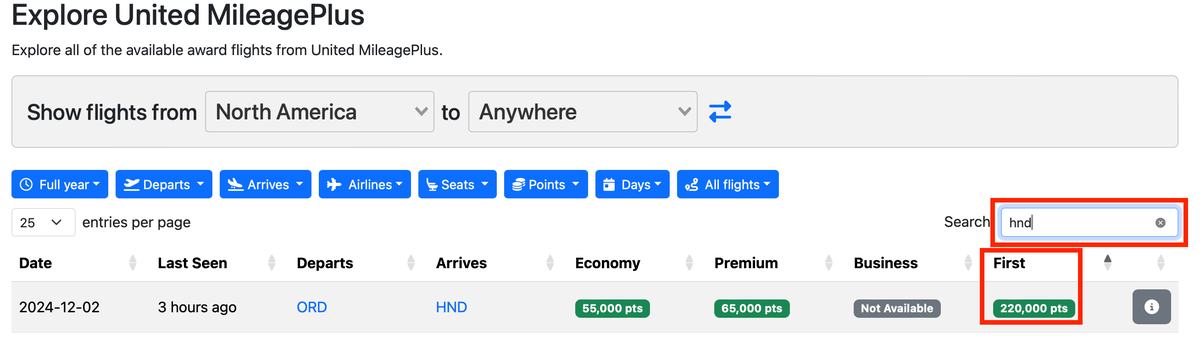 ANA United Seats.aero results 1