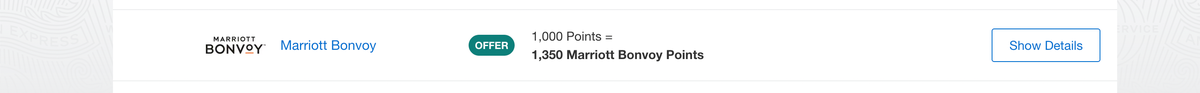 Amex Marriott Transfer Bonus