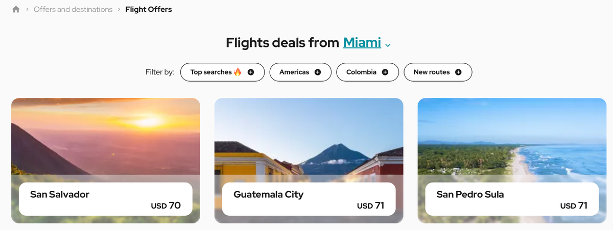 Avianca promotion pricing from Miami