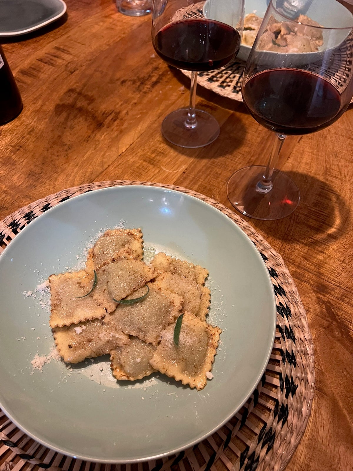 Browned butter ravioli prepared by a private chef in Ibiza