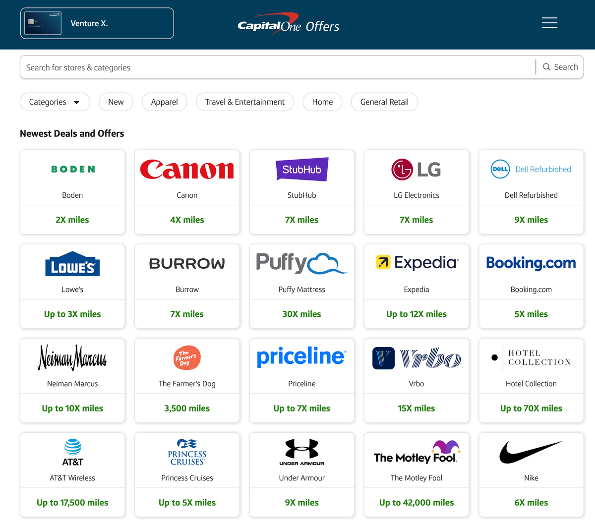 Capital One Offers now earn miles