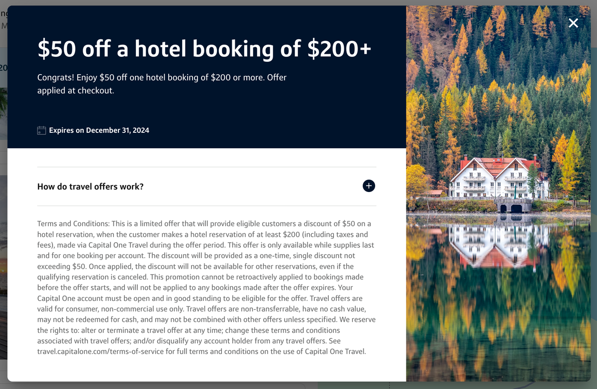 Capital One Travel Hotel Sale