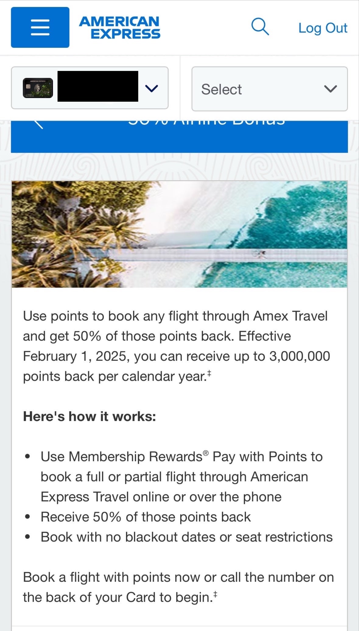 Centurion Business card points rebate limit