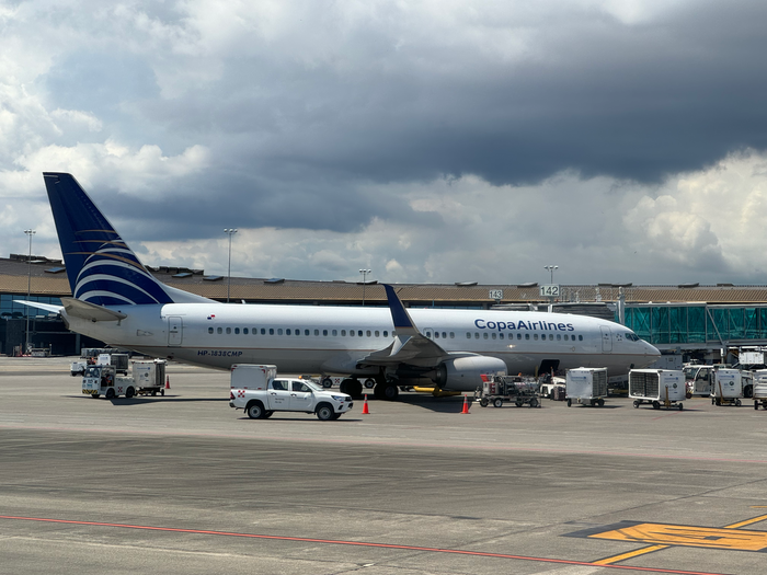 Copa Airlines plane at gate PTY Copa Airlines plane at gate PTY
