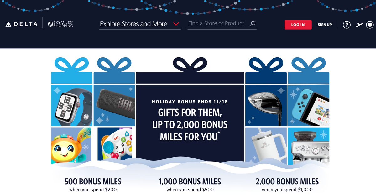 Delta shopping portal bonus november 2024