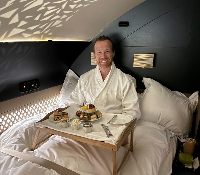 Etihad Residence meal in bed Etihad Residence meal in bed