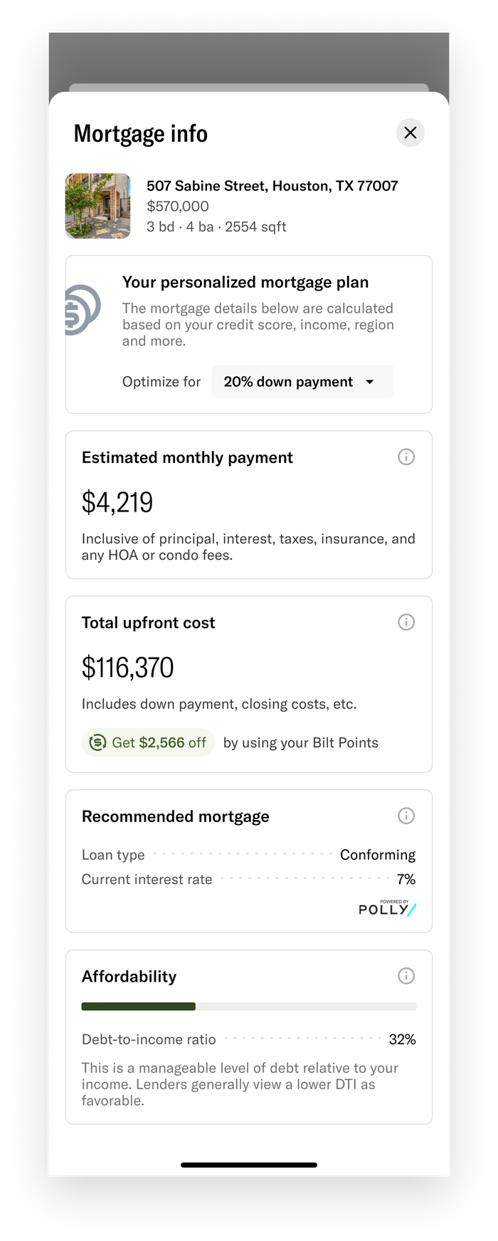 Bilt Rewards buying a home - manageability score
