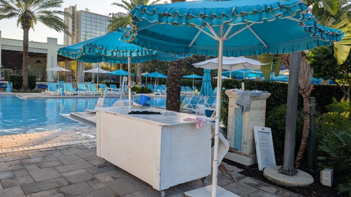Hilton Buena Vista Palace Orlando amenities pool towel stand Hilton Buena Vista Palace Orlando amenities pool towel stand