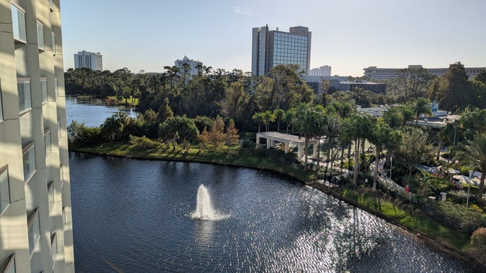 Hilton Buena Vista Palace Orlando guestroom balcony daytime view Hilton Buena Vista Palace Orlando guestroom balcony daytime view