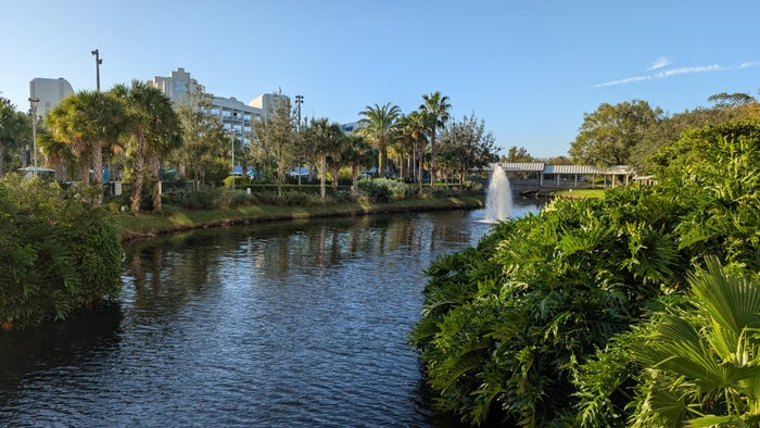 Hilton Buena Vista Palace Orlando walkway water feature Hilton Buena Vista Palace Orlando walkway water feature