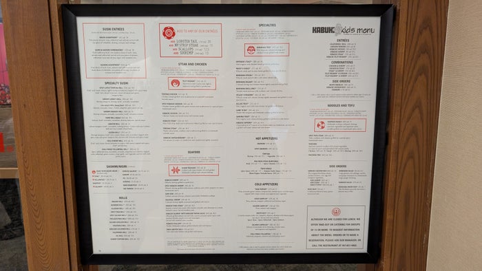 Hilton Orlando Lake Buena Vista dining Benihana menu Hilton Orlando Lake Buena Vista dining Benihana menu