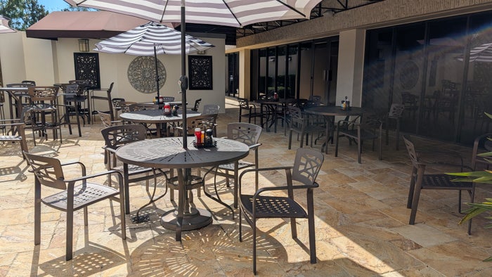 Hilton Orlando Lake Buena Vista dining Covington Mill patio Hilton Orlando Lake Buena Vista dining Covington Mill patio
