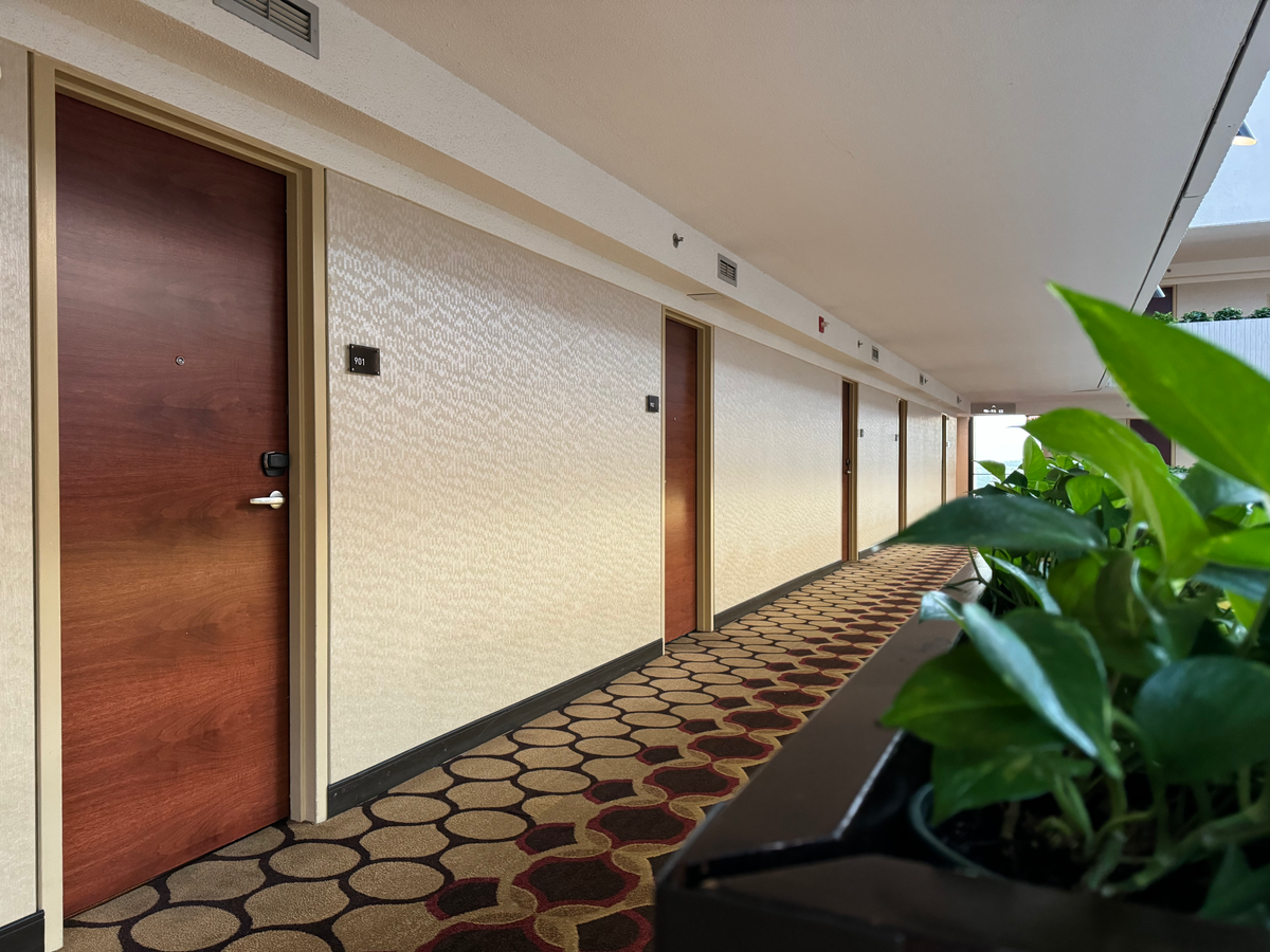 Hyatt Regency OHare Chicago hallway doors open air