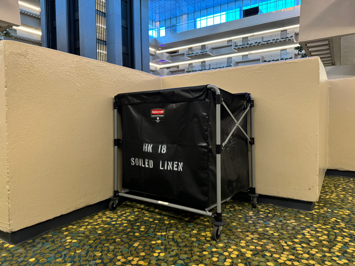 Hyatt Regency Atlanta guest floor laundry bin