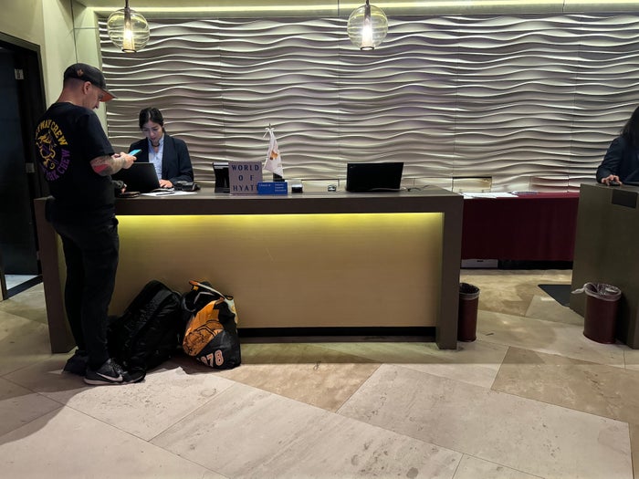 Hyatt Regency Merida lobby checking in Hyatt Regency Merida lobby checking in