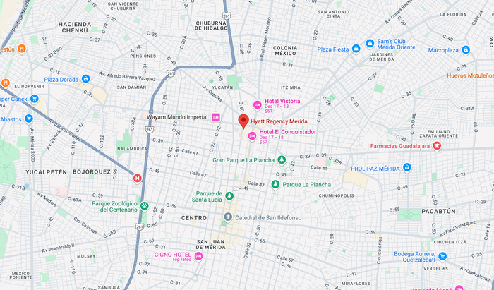 Hyatt Regency Merida location