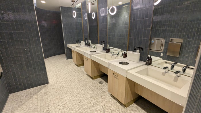 JFK Delta One Lounge Bathroom Wide View 