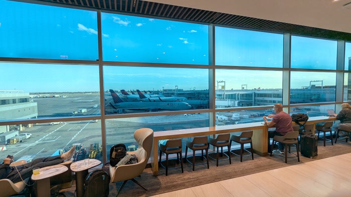 JFK Delta One Lounge Work Area With Apron View