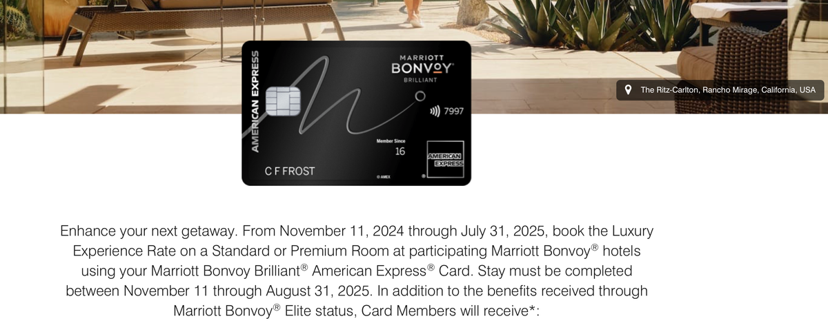 Marriott Bonvoy Brilliant promotion