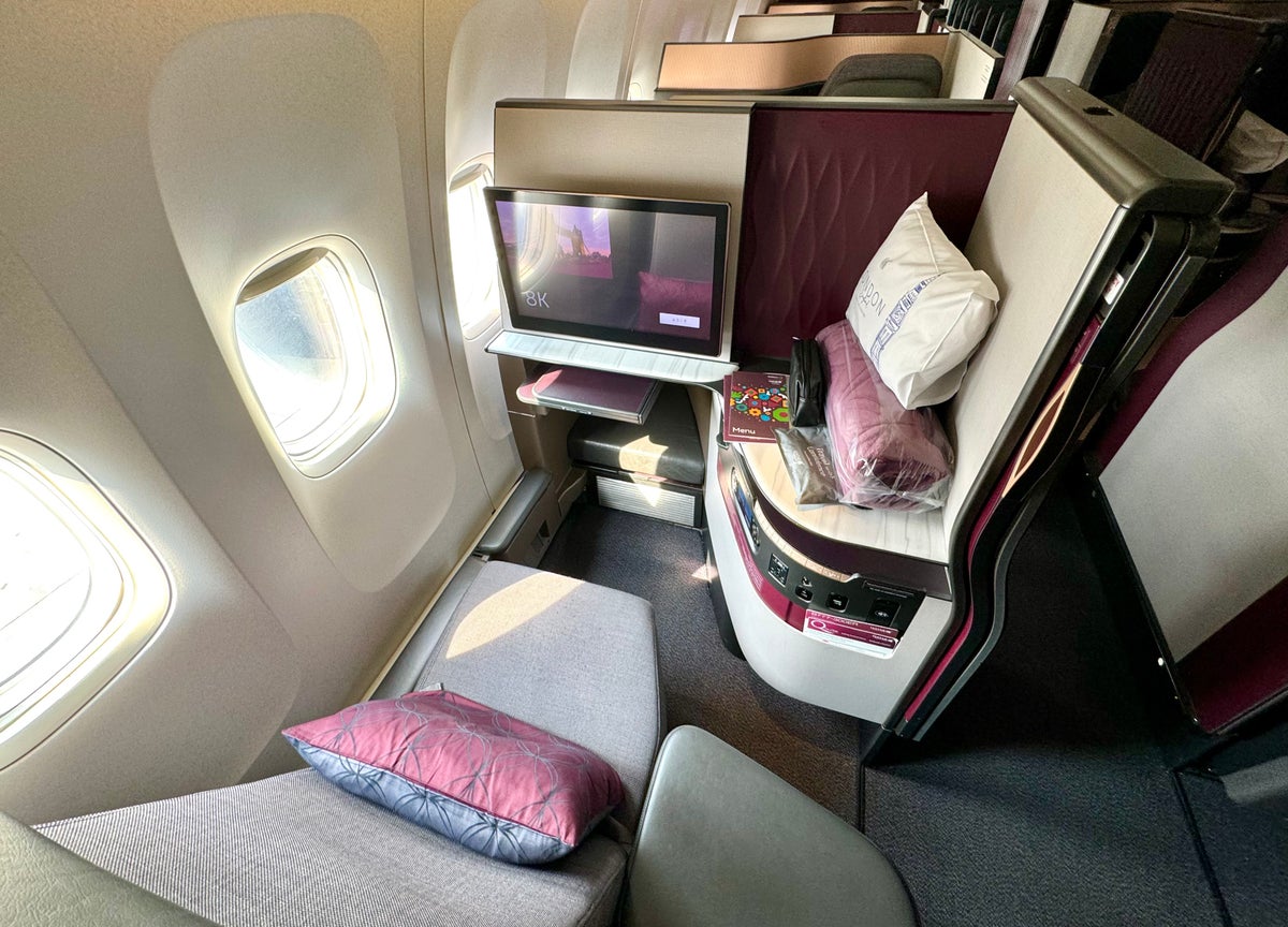 Qatar Airways QSuite seat on Boeing 777