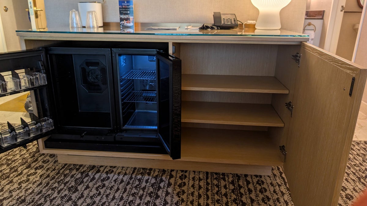 Rio Hotel Casino minifridge and shelving