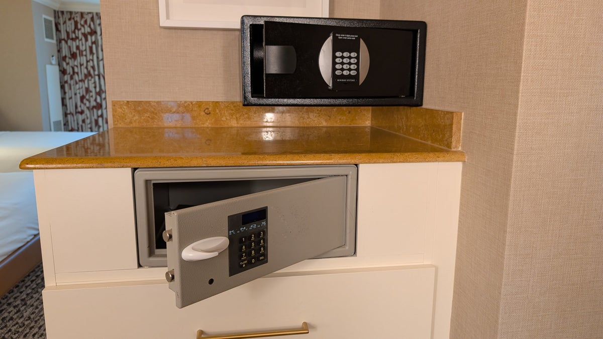 Rio Hotel Casino suite bathroom safe and storage