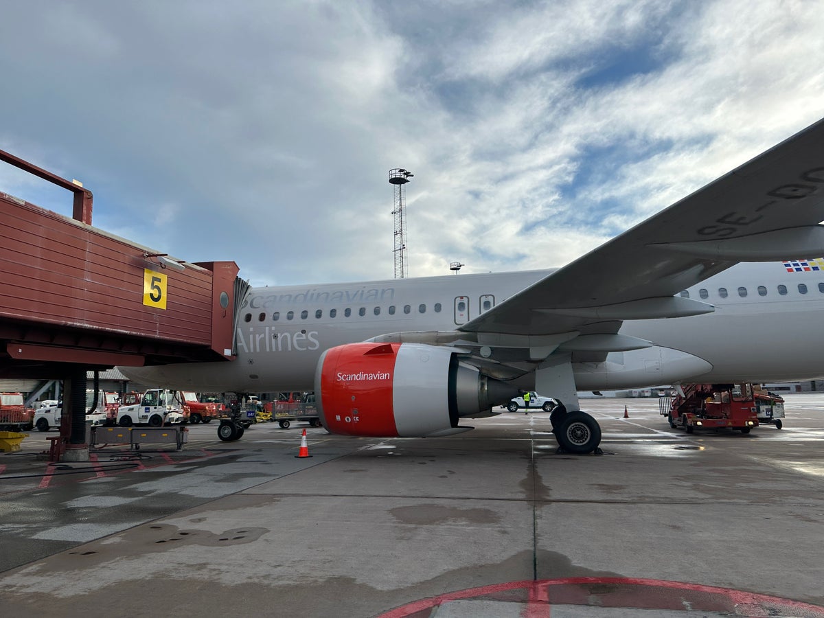 SAS Airplane Parked At Gate