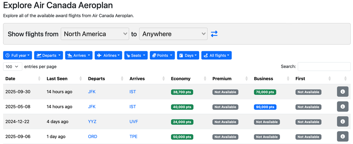 Seats.aero Aeroplan