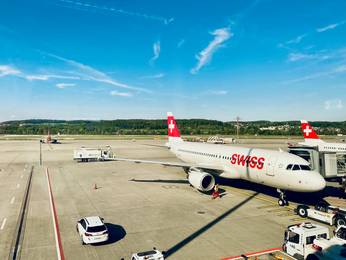 Swiss Airlines Plane At The Gate in Zurich