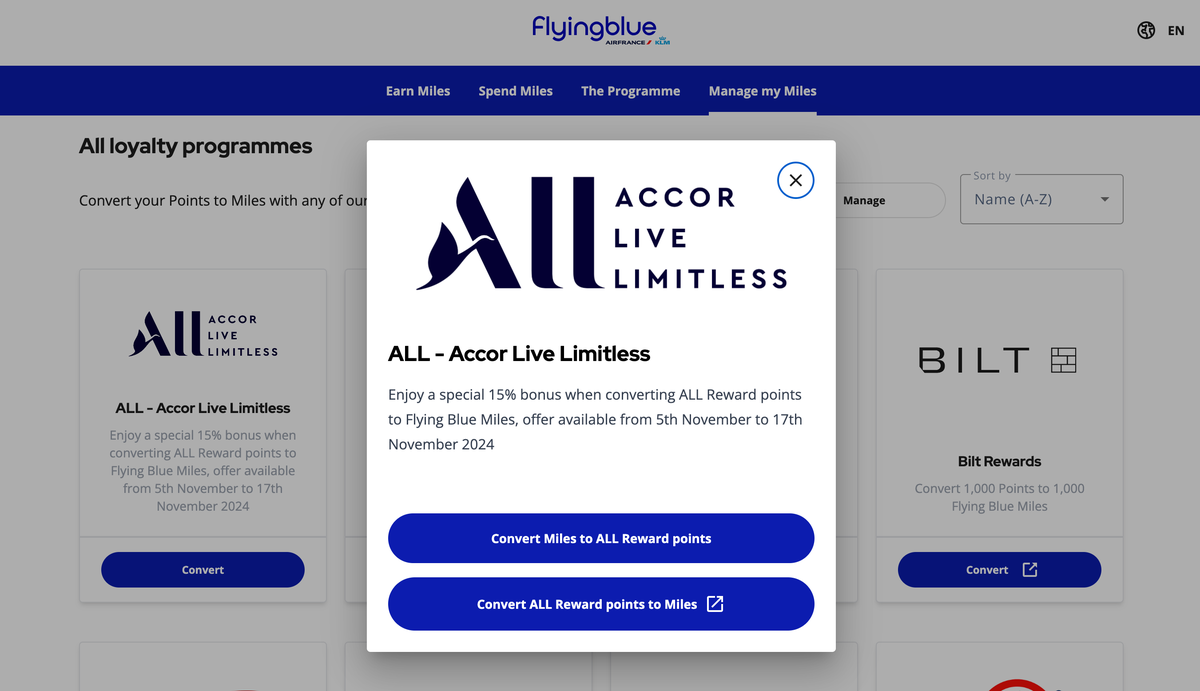 Transfer bonus Accor to Flying Blue