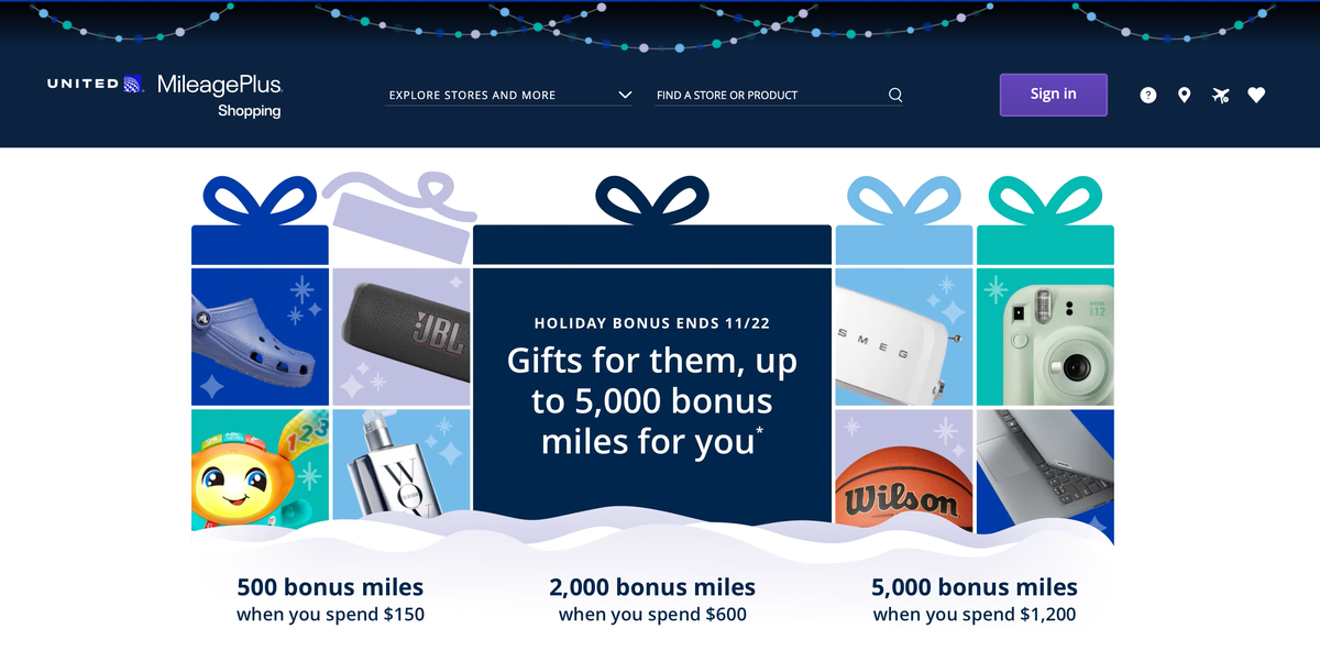 United 2024 shopping portal bonus