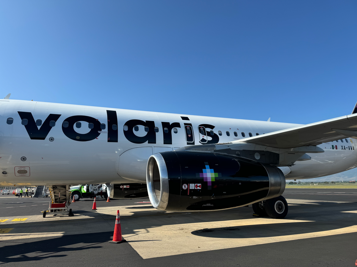 Volaris Airbus A320 close up from the tarmac