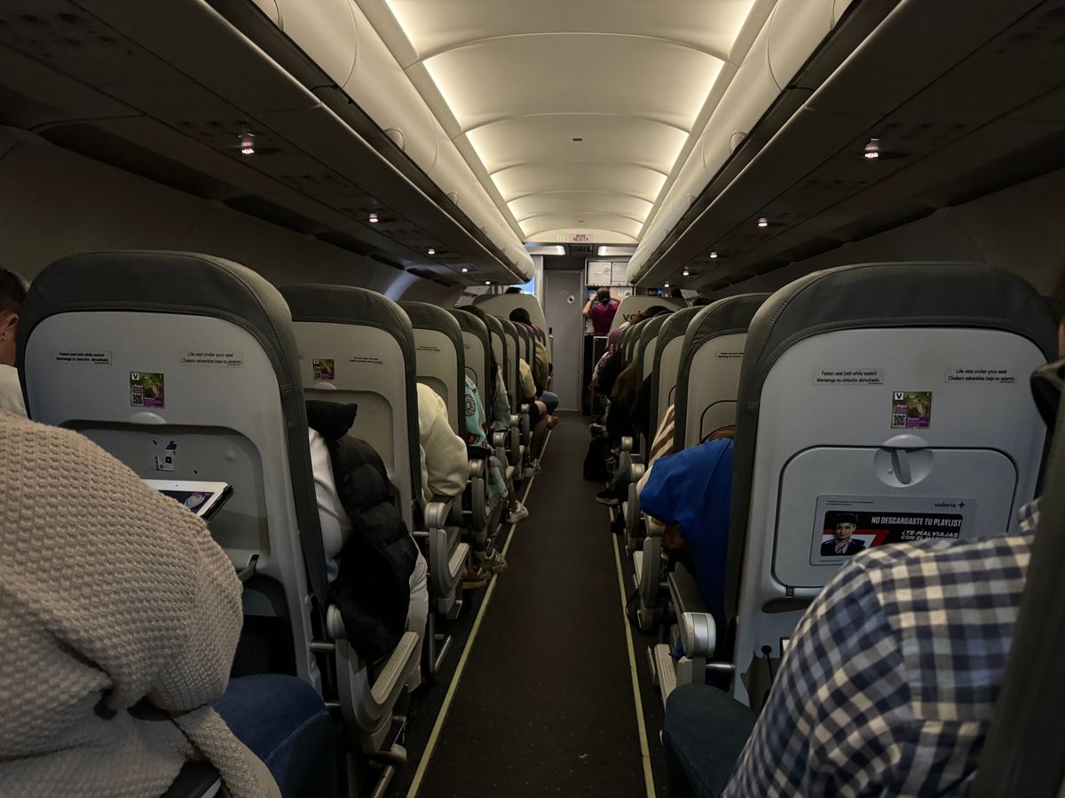 Volaris economy view up aisle