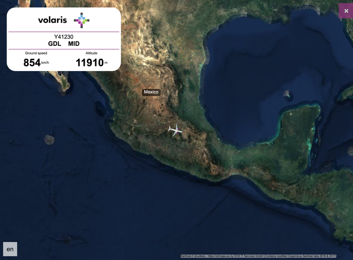 Volaris inflight map Volaris inflight map