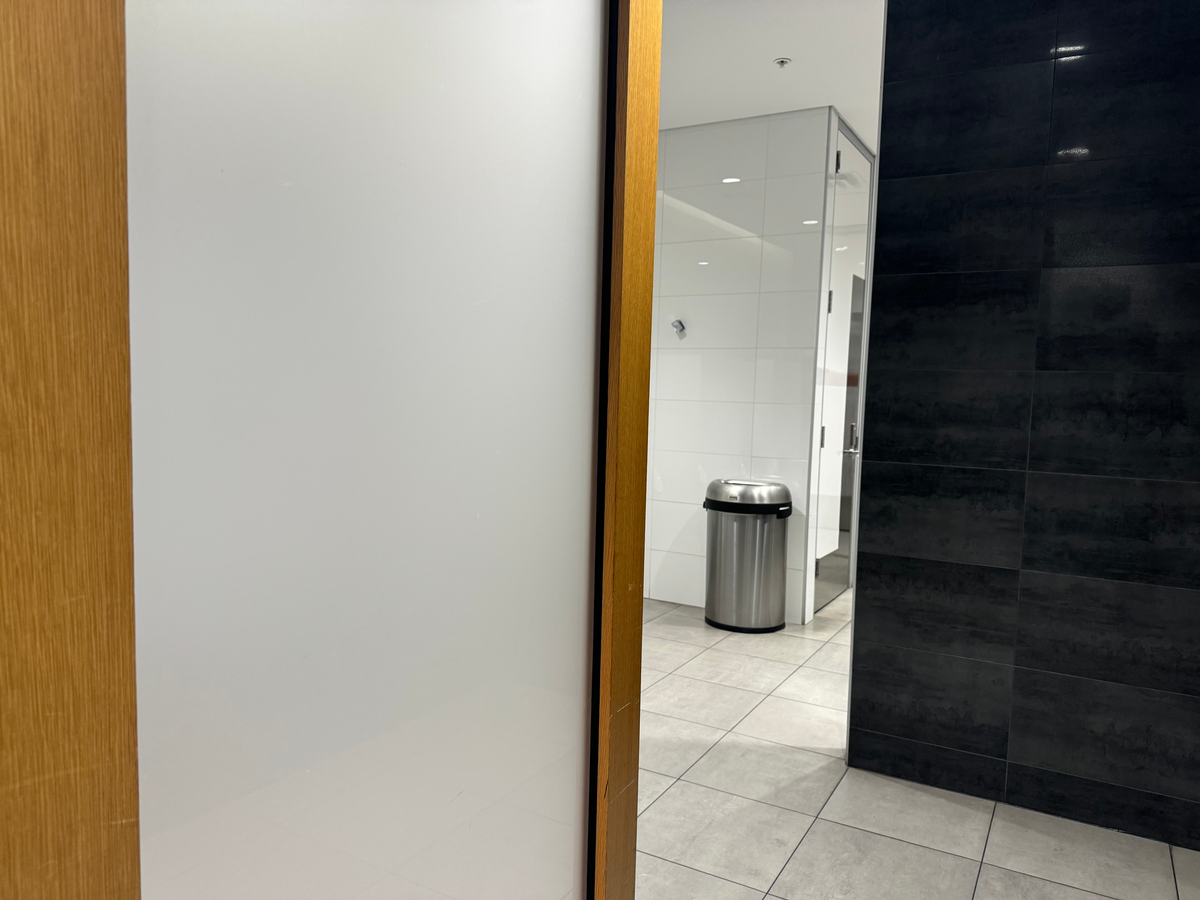 AA Flagship Lounge MIA bathroom entrance