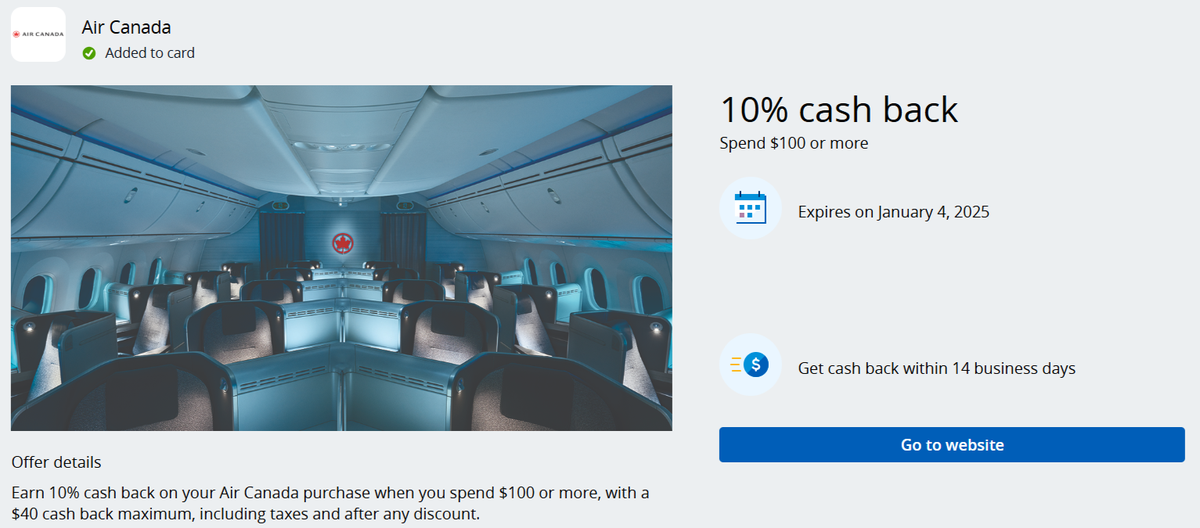 Air Canada Chase Offer 120524