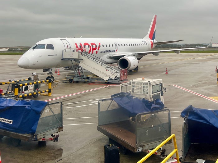 Air France Hop Airplane On The Ground in Paris Air France Hop Plane On The Ground in Paris