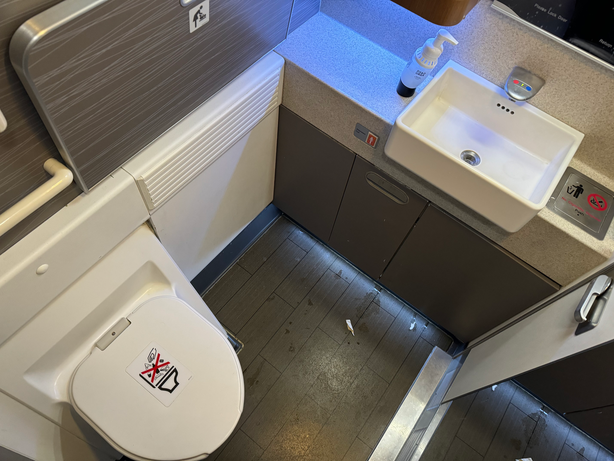 American Airlines B777 30 Business class bathroom floor