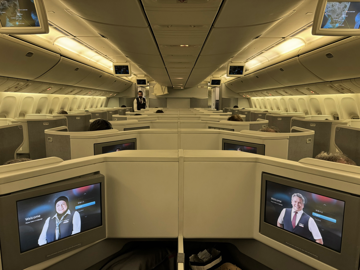 American Airlines B777 30 Business class cabin