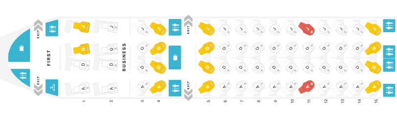 American Airlines B777 300 first business seat map