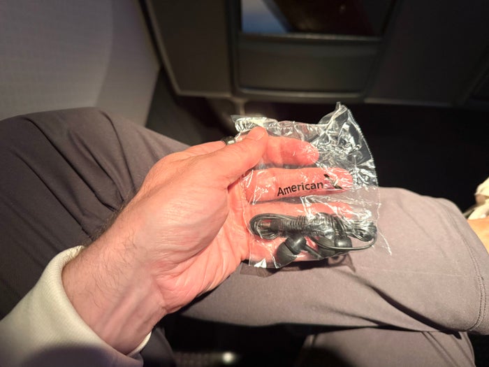 American Airlines economy earphones