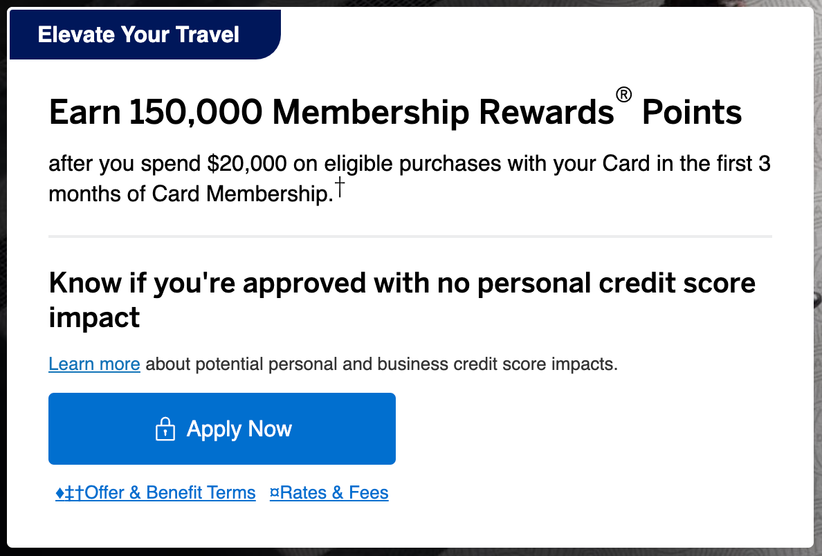 Amex Business Platinum 150k offer December 9 2024