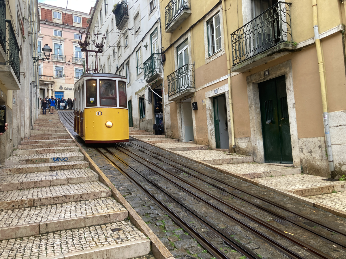 Ascensor da Bica tram in Lisboa Lisbon Portugal