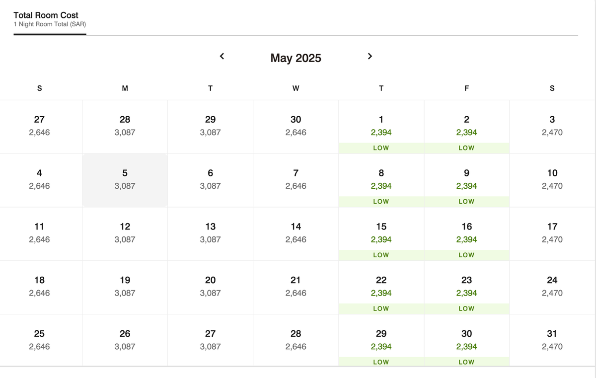 Bab Samhan cash rates