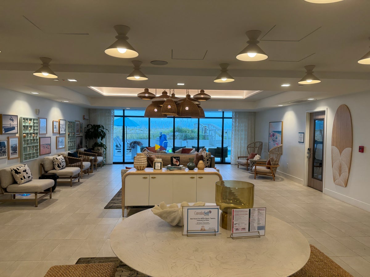 Beal House Fort Walton Beachfront, Tapestry Collection by Hilton entryway and seating.