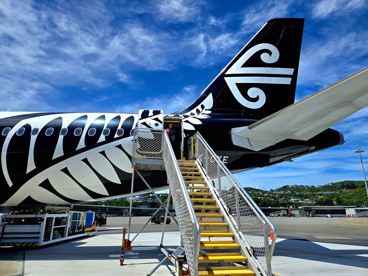 Boarding Air New Zealand Plane