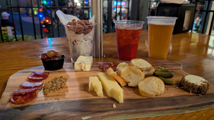 Charcuterie board and beer from Baseline Taphouse in Hollywood Studios