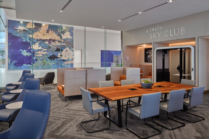 Delta Sky Club CLT main lounge Delta Sky Club CLT business center