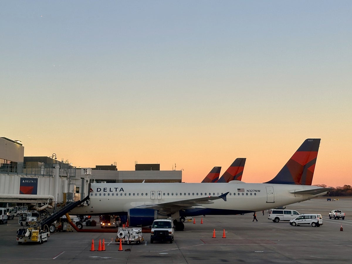 Delta airplanes parked at the gate in Atlanta